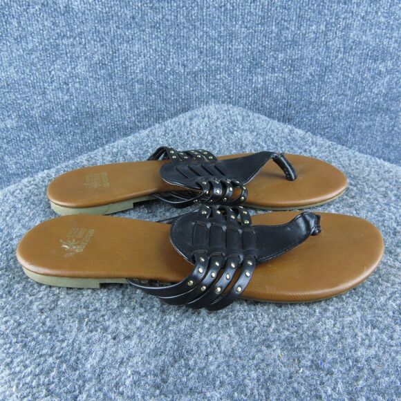Montego Bay Club Women Flip Flop Sandal Shoes Size 7 Medium Black Synthetic - Picture 4 of 9